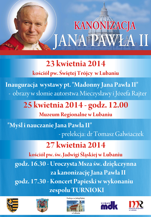 Program z okazji kanonizacji Jana Pawa II